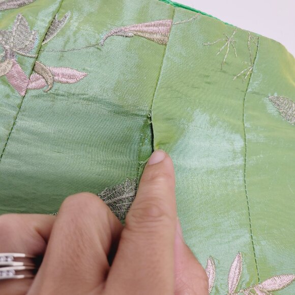 Laogudai Women's Green Floral Embroidered Long Sleeve Kimono Jacket Size Large - Picture 5 of 11